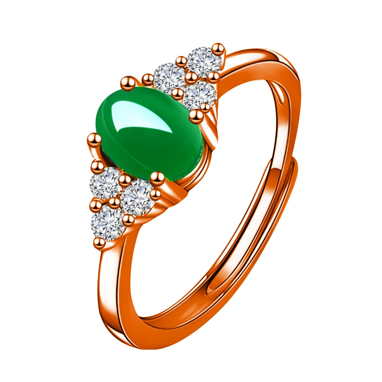 Variety Of Creative Green Agate Open Simple Retro Rings