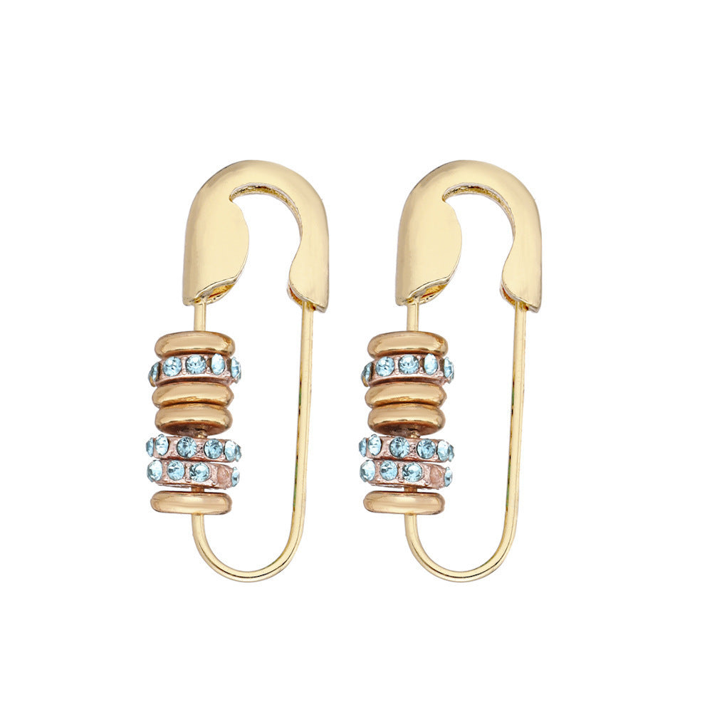 Clip Shape Copper Inlaid Zirconium Korean Earrings