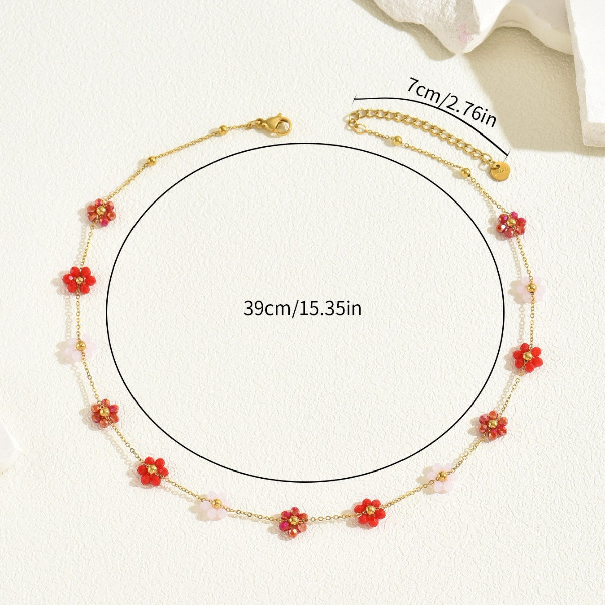 Women's Niche Flower Design Inlaid Crystal Long Necklaces