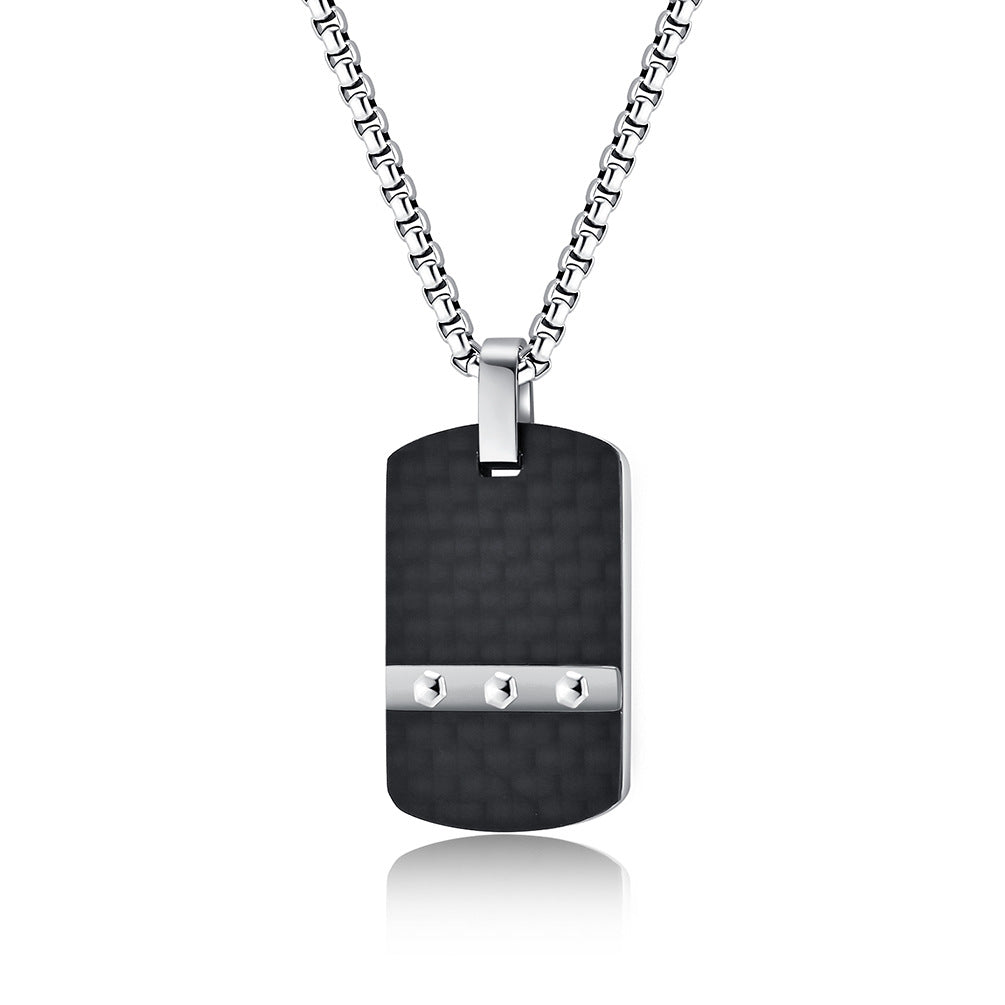 Men's Nail Head Pattern Carbon Fiber Fashion Dog Pendants
