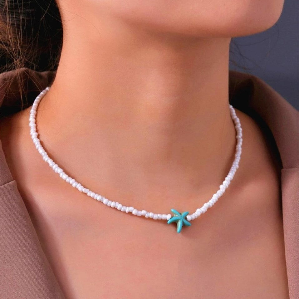 Couple Bohemian Bead Handmade Beaded Clavicle Necklaces