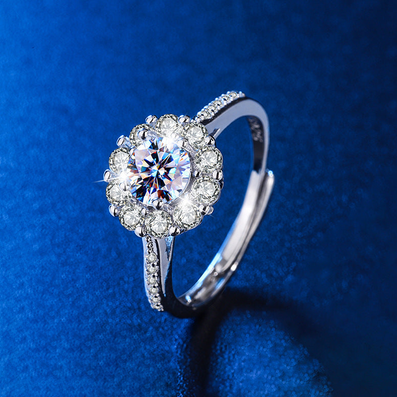 Women's Opening Proposal Inlaid Moissanite Tower Bull Rings