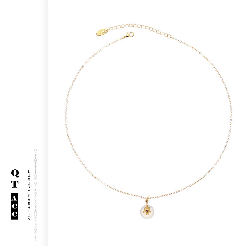Women's Style Ancient Gold Sand Agate Moonstone Necklaces