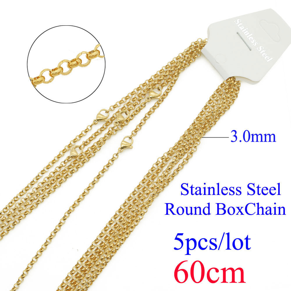 Steel Hemp Flowers Chain Curb Titanium Pearl Box Necklaces