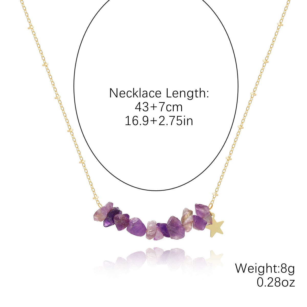 Women's Bohemian Color Gravel For Natural Stone Necklaces
