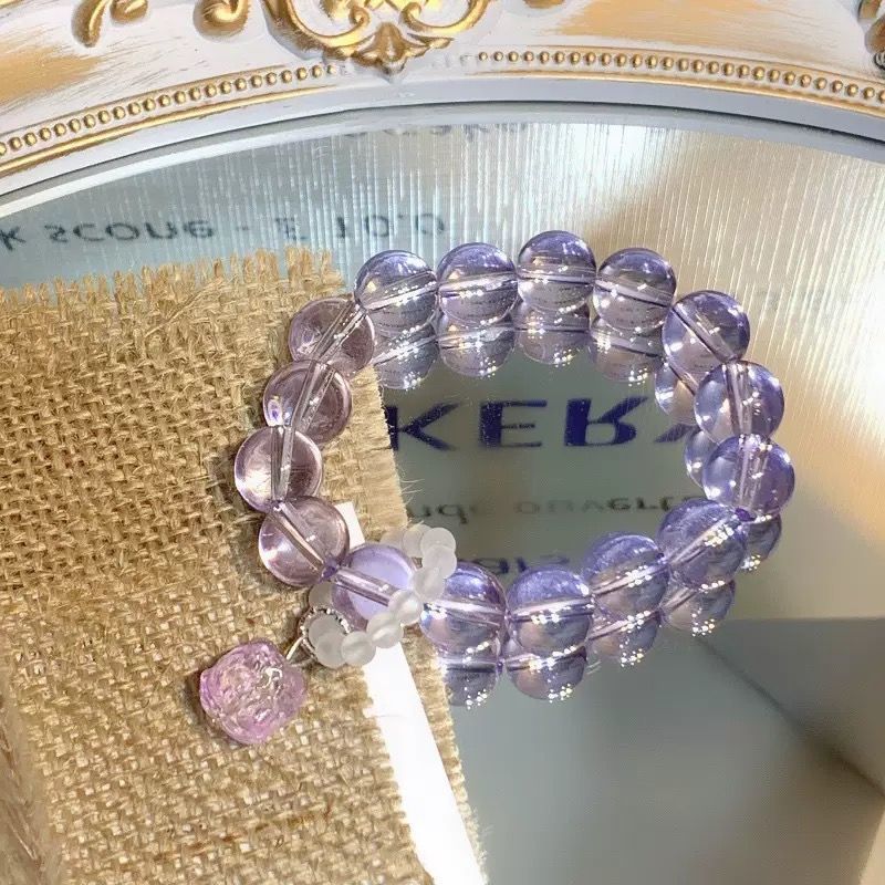 Imitation Crystal Colored Glaze Glass Gift Couple Hand Bracelet