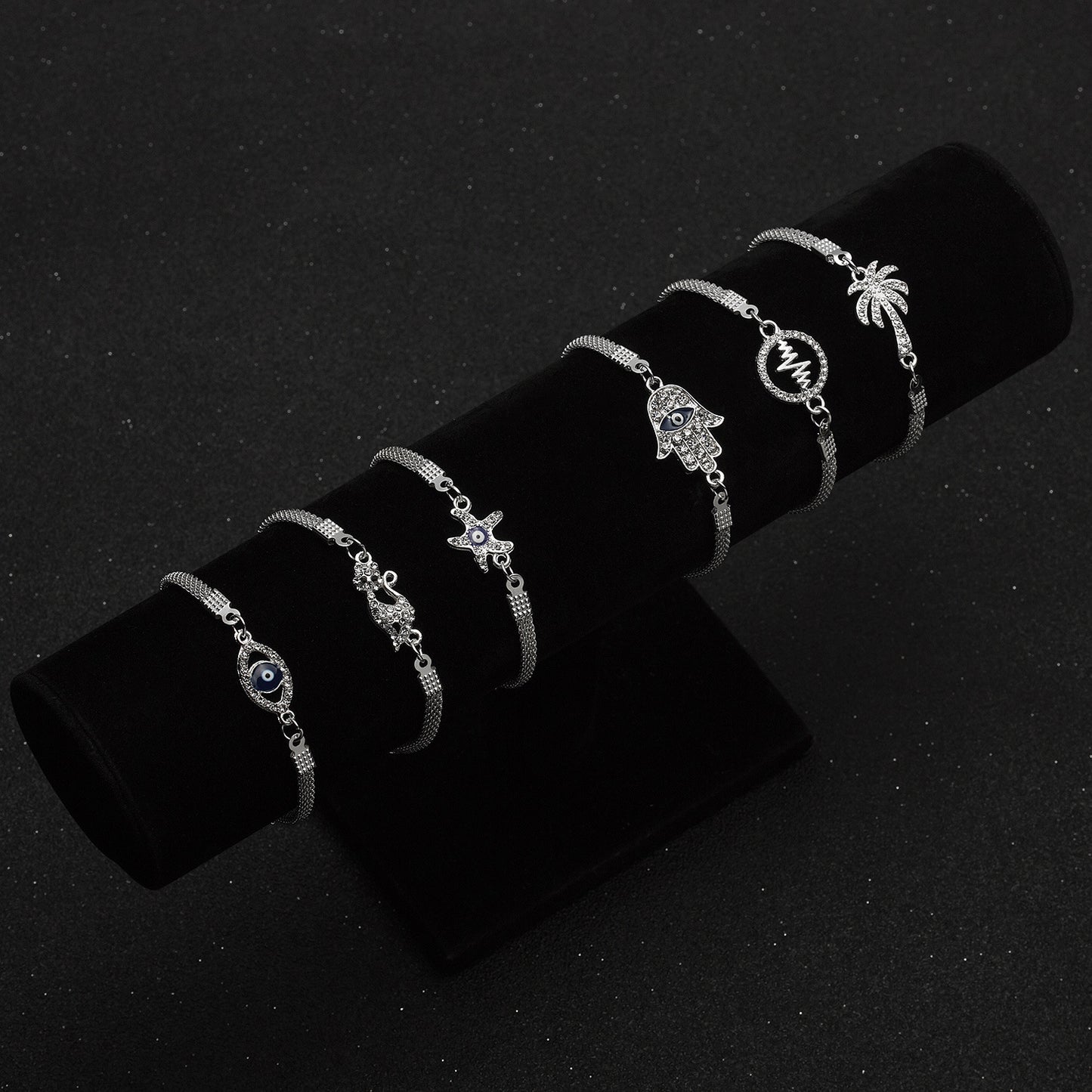 Women's & Men's Fashion Blue Eyes Evil Eye Sier-plated Bracelets