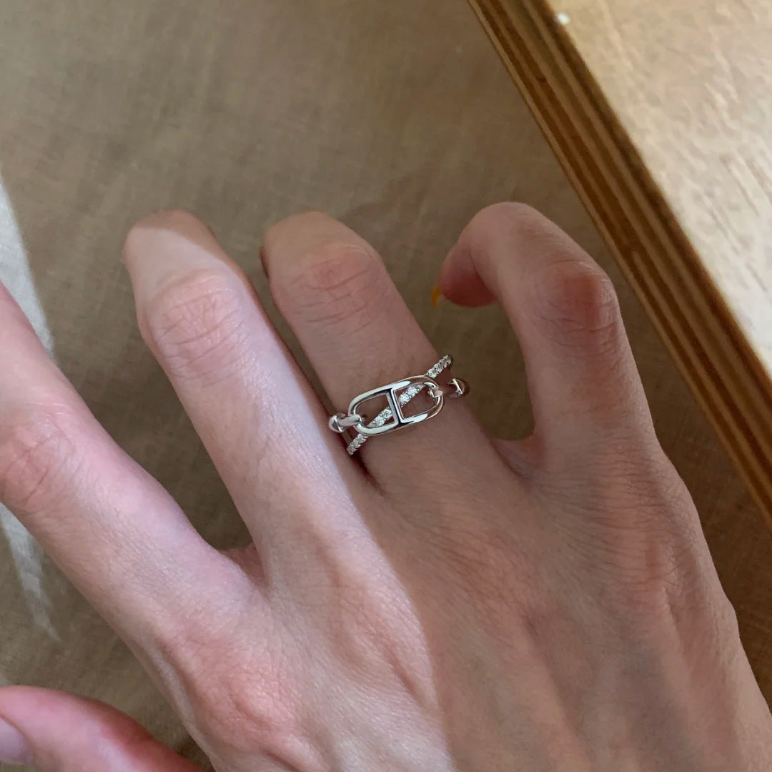 Women's Pig Nose Cross Light Luxury Personalized Ring