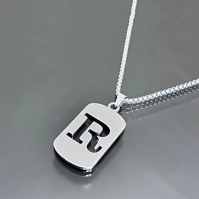 English Letter Titanium Steel Male Female Couple Clothing Necklaces
