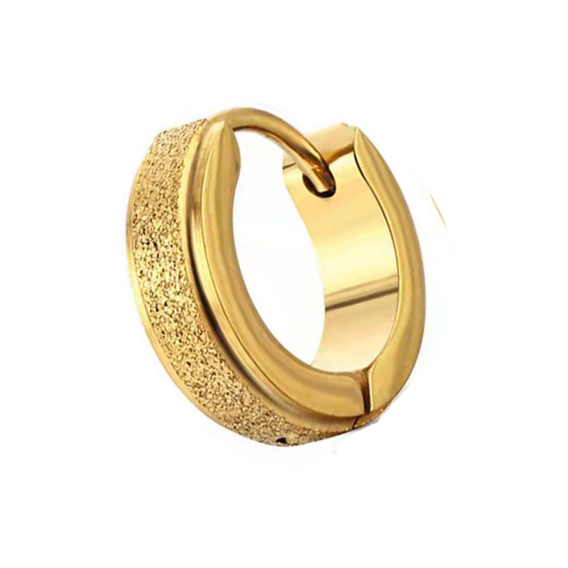 Stainless Steel Flat Ear Clip Simple Fashion Titanium Earrings
