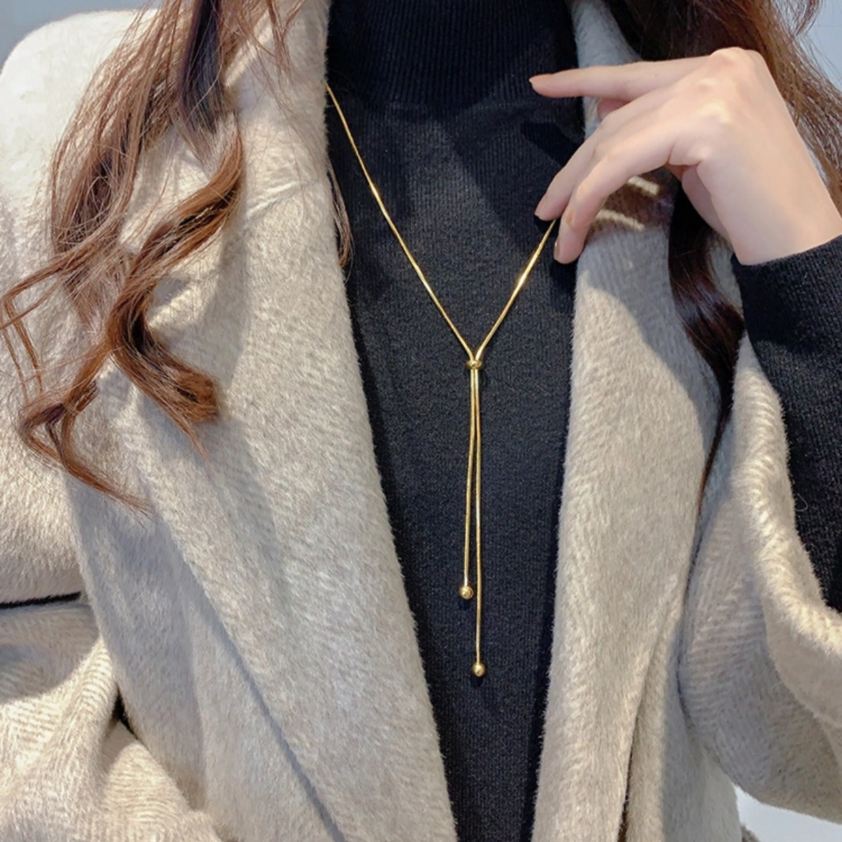 Women's Bones Gold Simple Titanium Steel No Fading For Necklaces