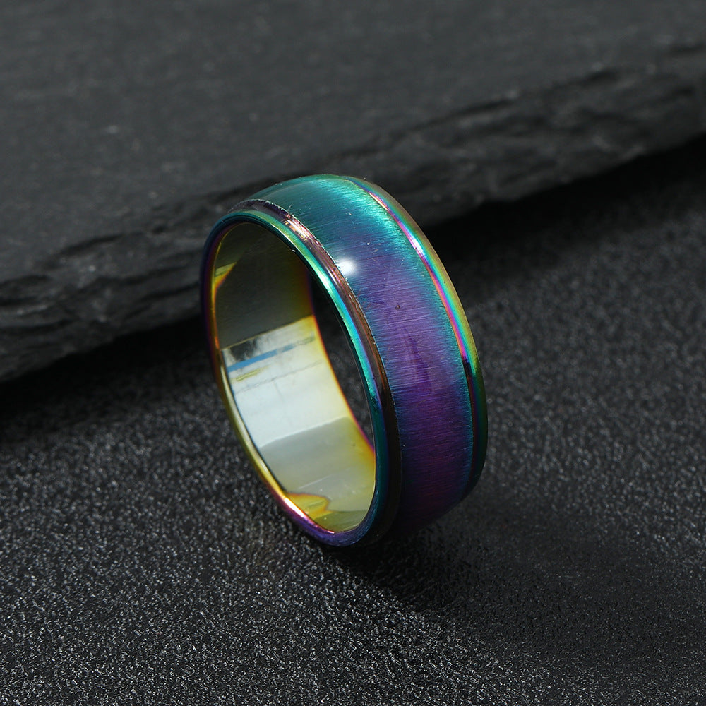 Men's Cross Sand Cat Eye Sealing Glue Rings