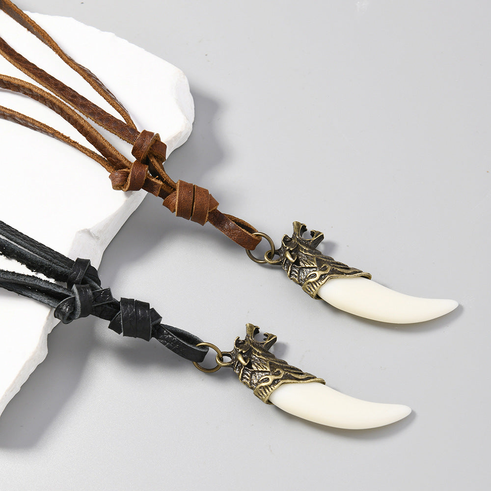 Men's Ornament Simple Adjustable Creative Vintage Wolf Necklaces