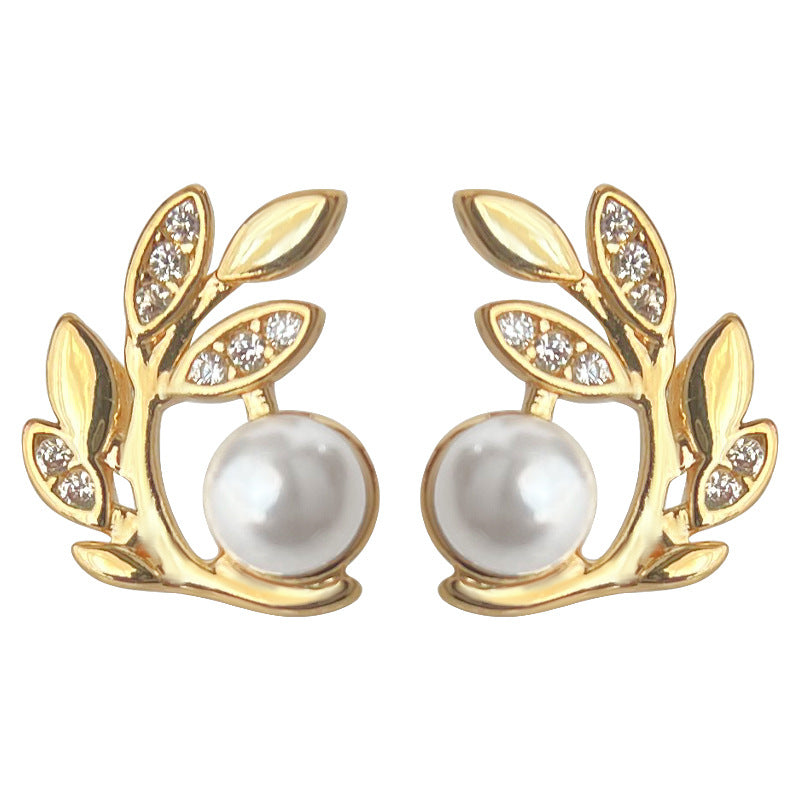 Women's Micro Inlaid Zircon Plated Niche Designer Wheat Section For Fashion Earrings
