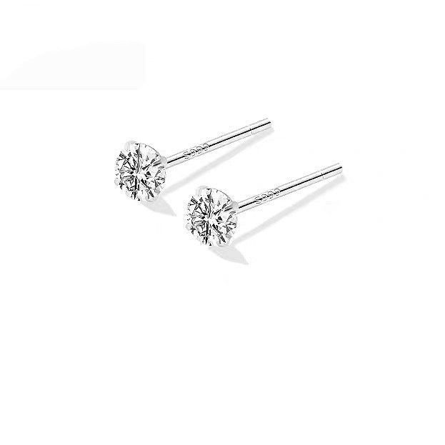 Women's Sier Simple Korean Style Temperament Entry Earrings