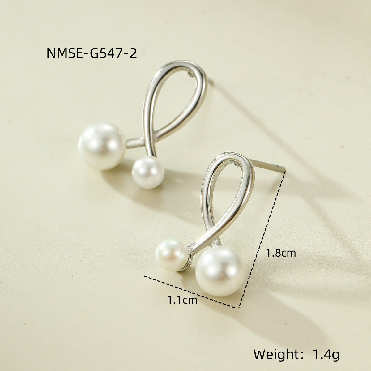 Exquisite Elegant Stainless Steel Knotted Pearl Earrings