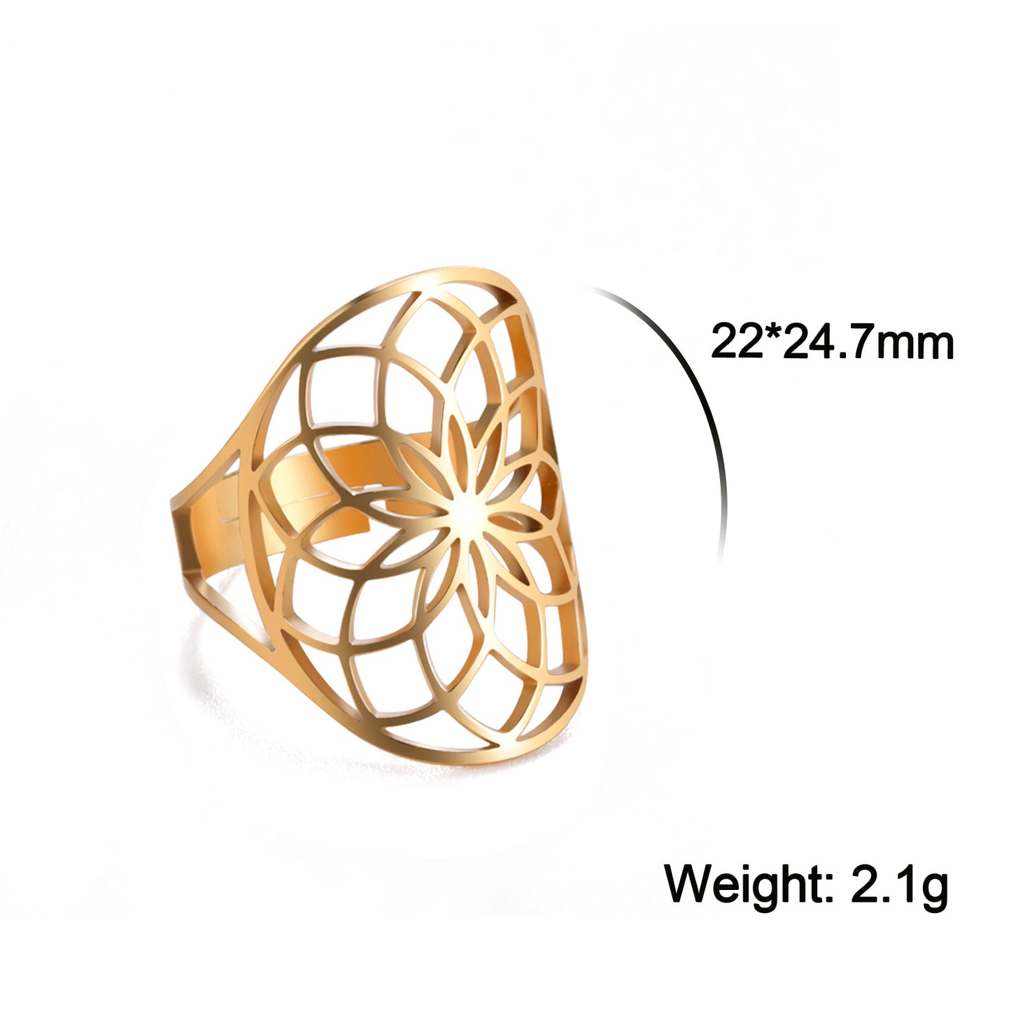 Personality Trend Titanium Steel Fashion Six-pointed Star Rings