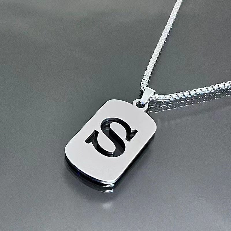 English Letter Titanium Steel Male Female Couple Clothing Necklaces