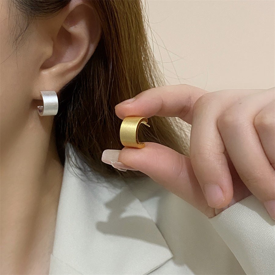 Matte Metal Frosty Style Female Affordable Earrings