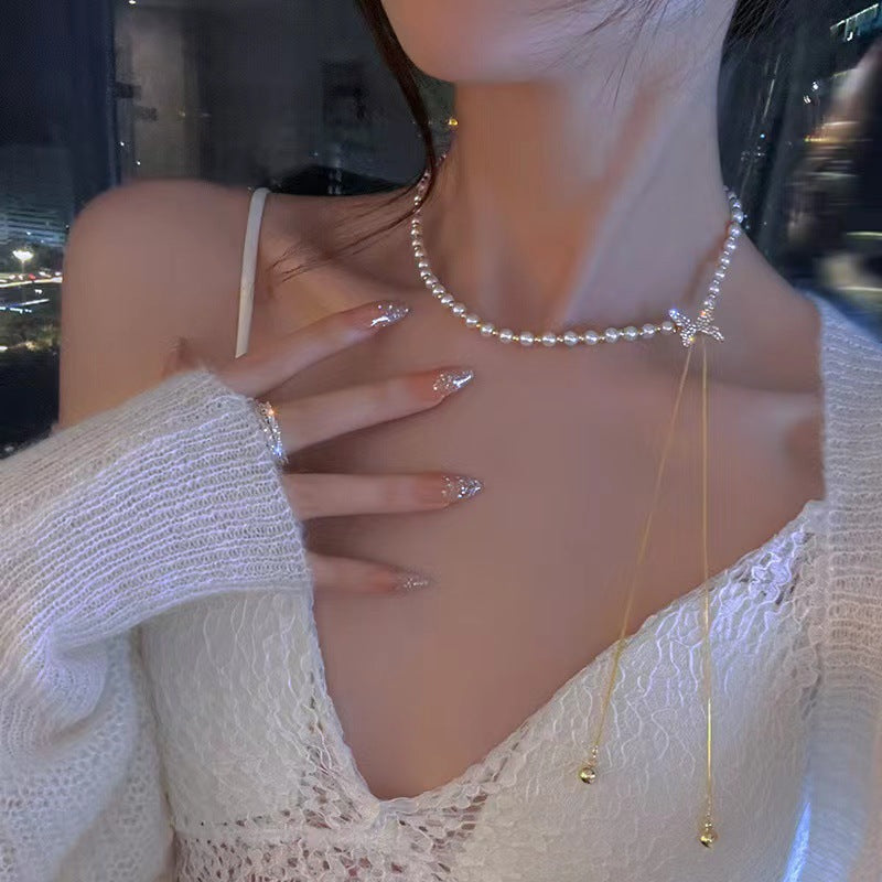 Light Luxury Bow Pearl High-grade Design Necklaces