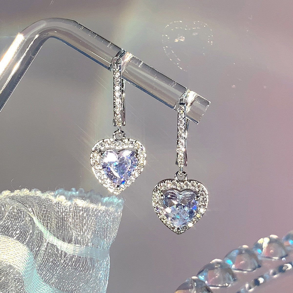 Needle High-grade Pearl Bow Flower Tulip Earrings
