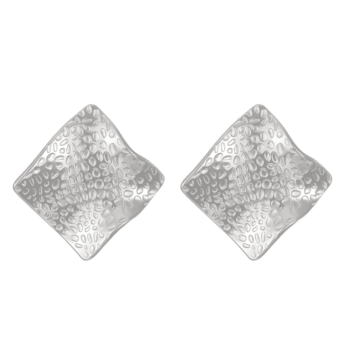 Women's Titanium Steel Pleated Geometric Irregular Round Rings