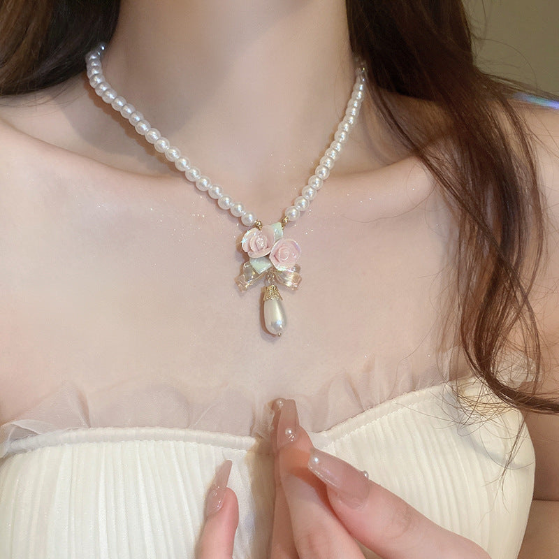 Net Yarn Flowers Ribbon Heart Fashion Necklaces