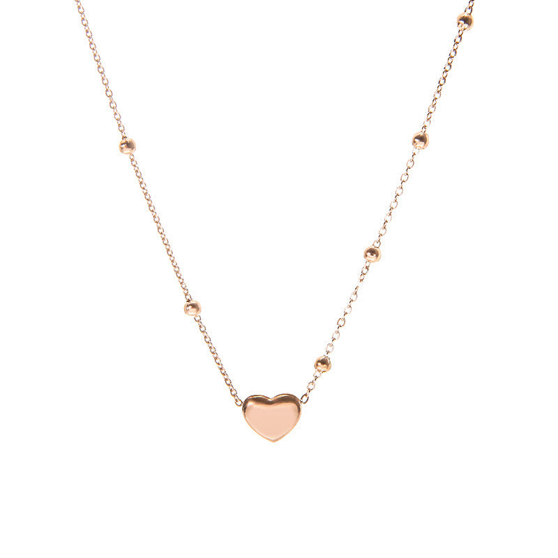 Bead Chain Love Titanium Steel Female Necklaces