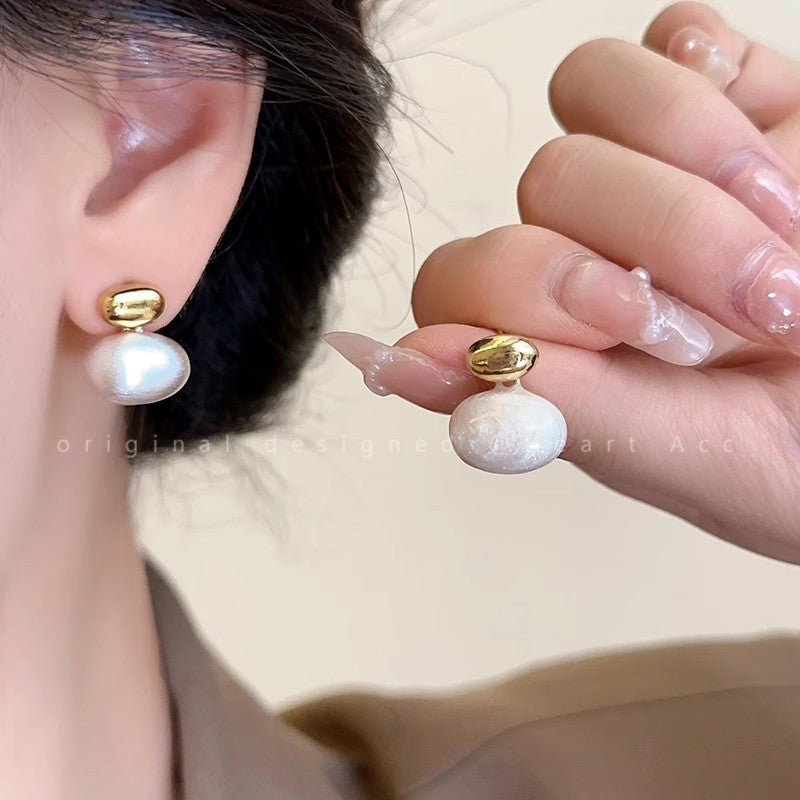 Light Luxury Minority Bow Pearl Graceful Long Earrings