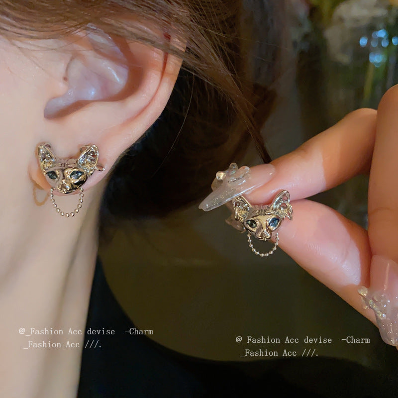 Cat Head Fashion Design Sense Clavicle Chain Personality Temperamental Necklaces