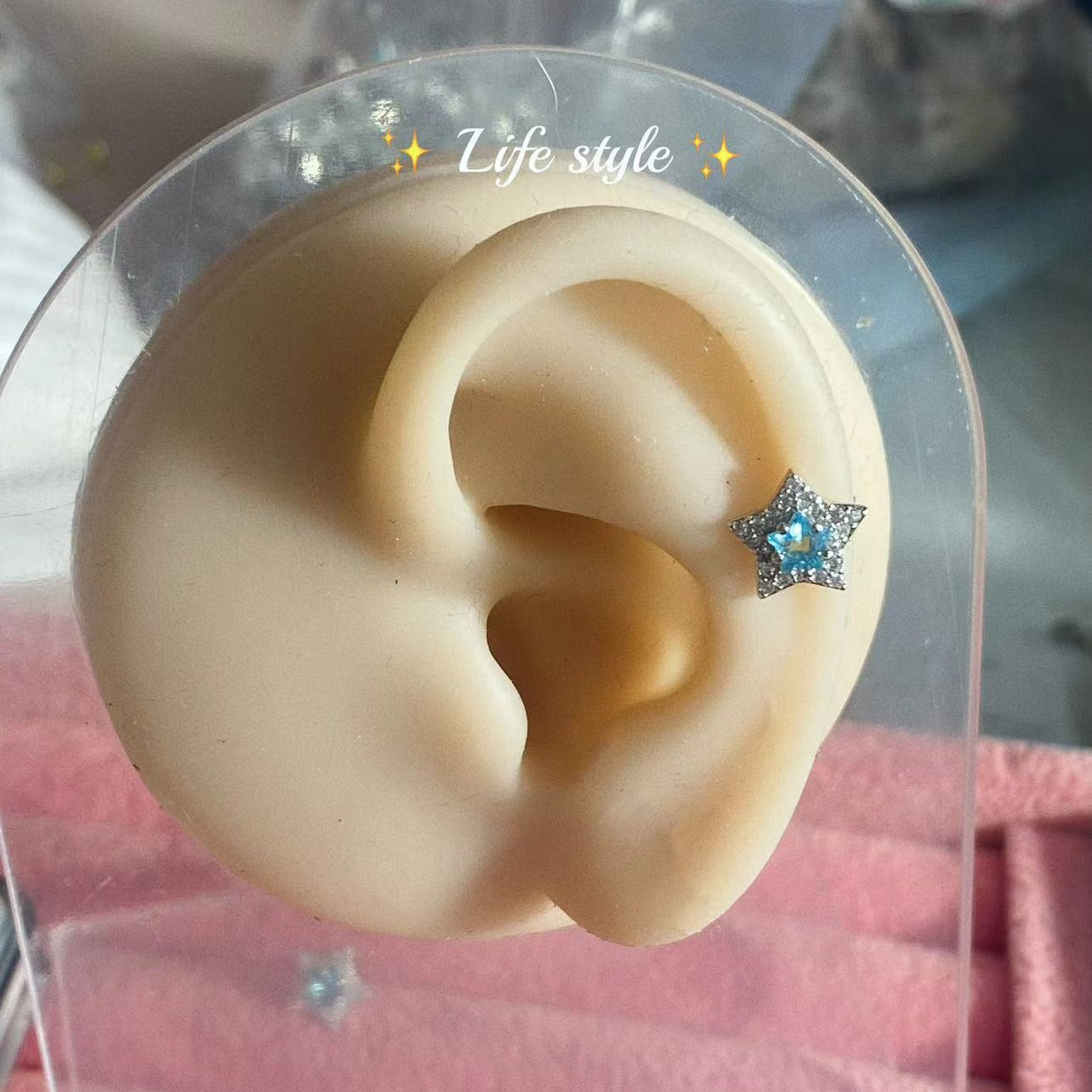 Titanium Steel Ear Bone Diamond Crystal Exquisite Affordable Luxury Stud Earrings