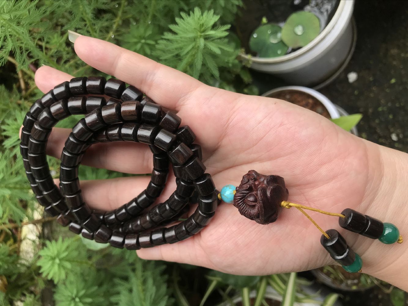 Women's & Men's Live Zambia Ebony Barrel Beads Rosary Bracelets