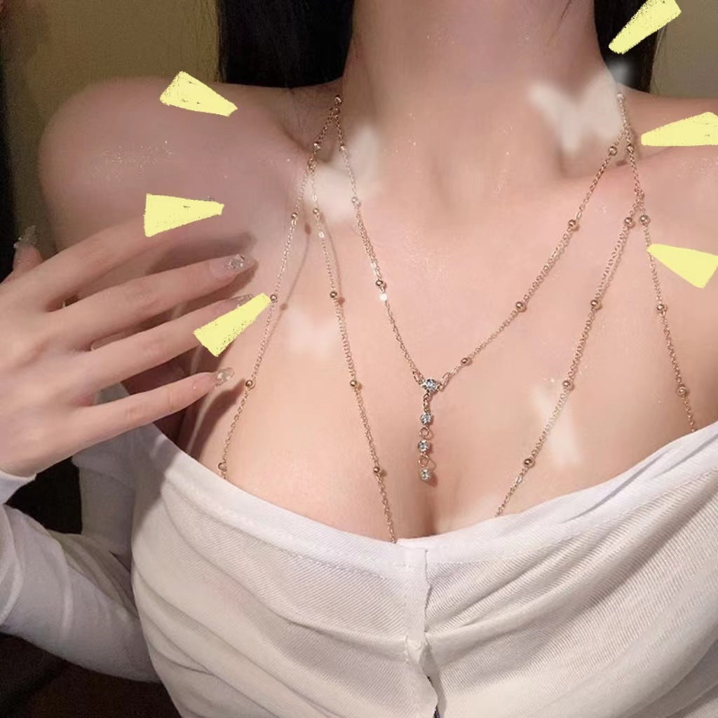 Women's Fashion Diamond Garden Bead Body Charm Necklaces