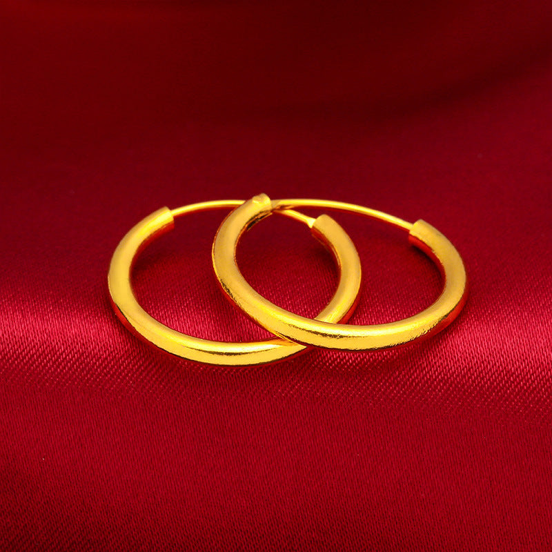 Women's Vietnam Placer Gold Vacuum Electroplating Craft Female Glossy Earrings