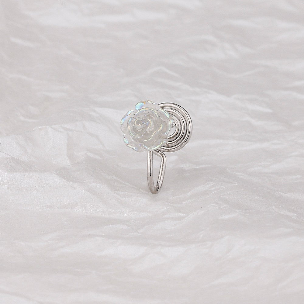 Intellectual Elegant National Trendy Style Camellia Earrings