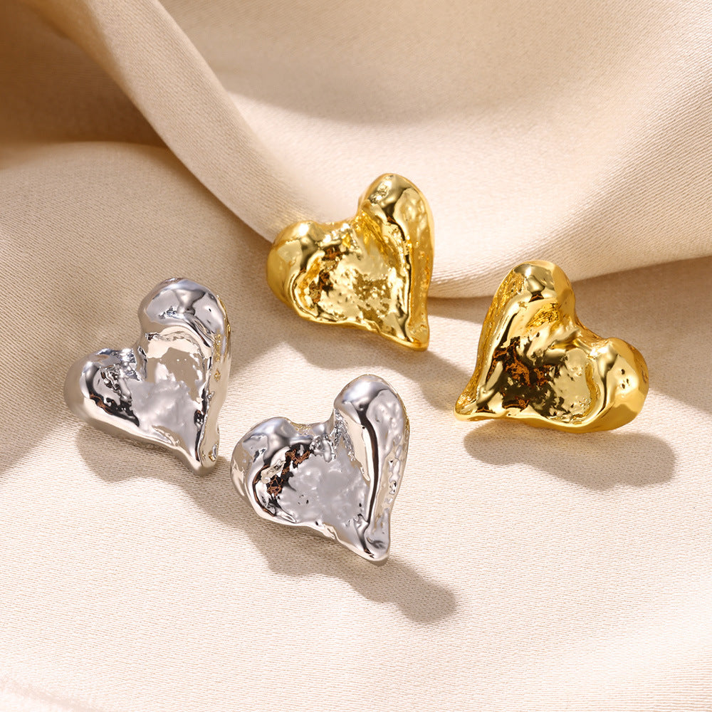 Irregular Cross Geometric Heart Shape Graceful Earrings
