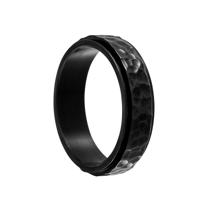 Hand Beating Moon Pit Pattern Irregular Rings