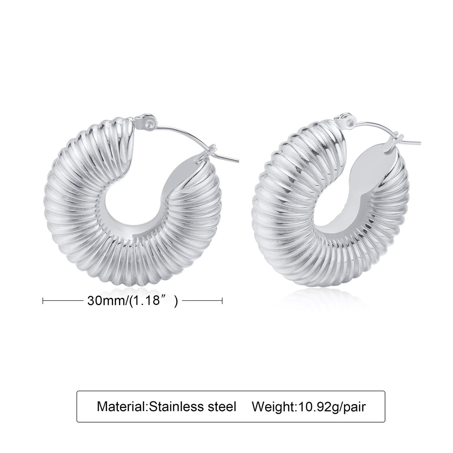 Women's Ornament Titanium Steel Hollow Chubby Exaggerated Earrings