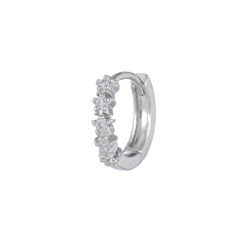 Women's Micro Inlaid Zircon Fashionable Simple Geometric Clip Personalized Hot Design Earrings