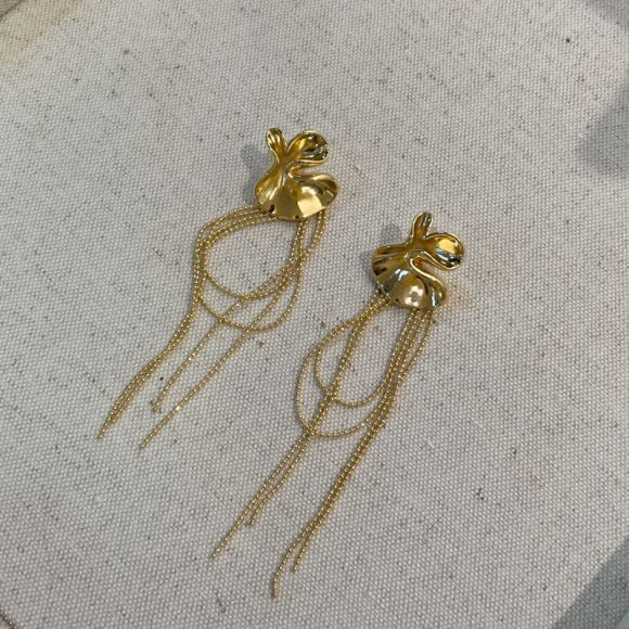 Flower Beads Long Fringe Fashionable Glossy Rings