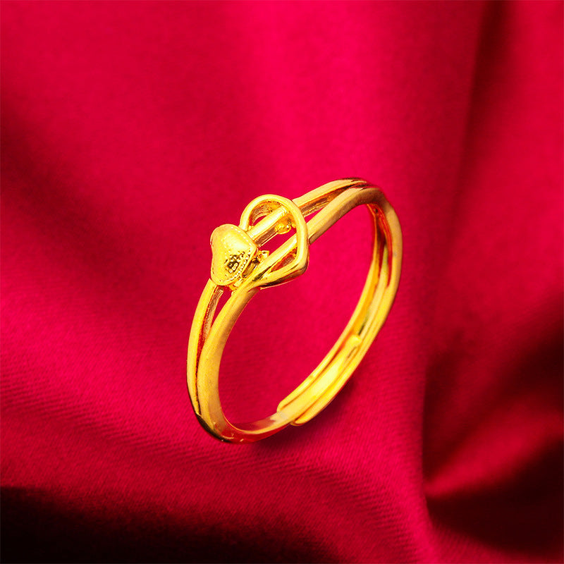 Women's Gold Jewelry Vietnam Placer Various Open Love Heart Rings