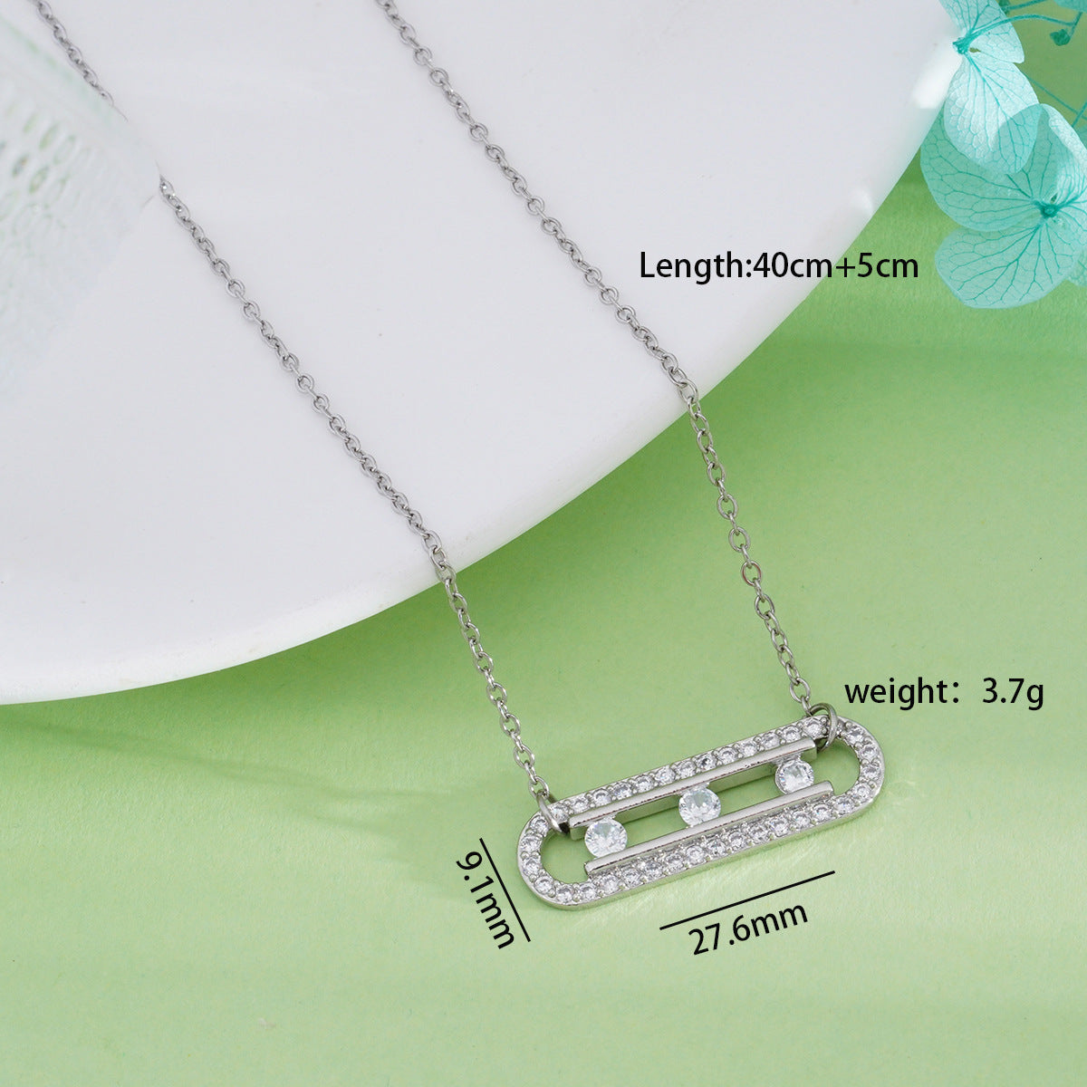 Women's Light Luxury Simplicity Zircon Titanium Steel Necklaces