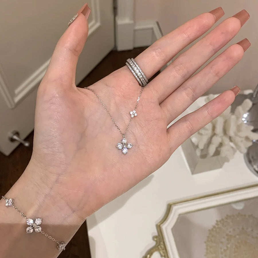 Women's Zircon Autumn Sweater Chain Titanium Steel Necklaces