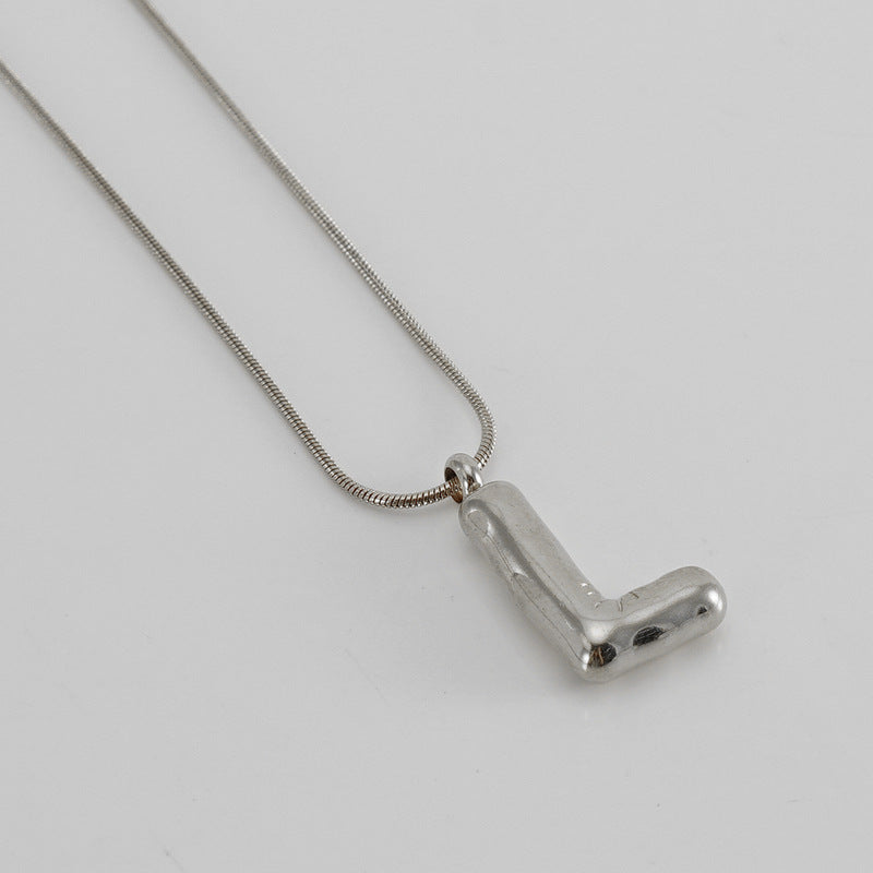 Bubble Letter Snake Bones Chain Titanium Steel Necklaces