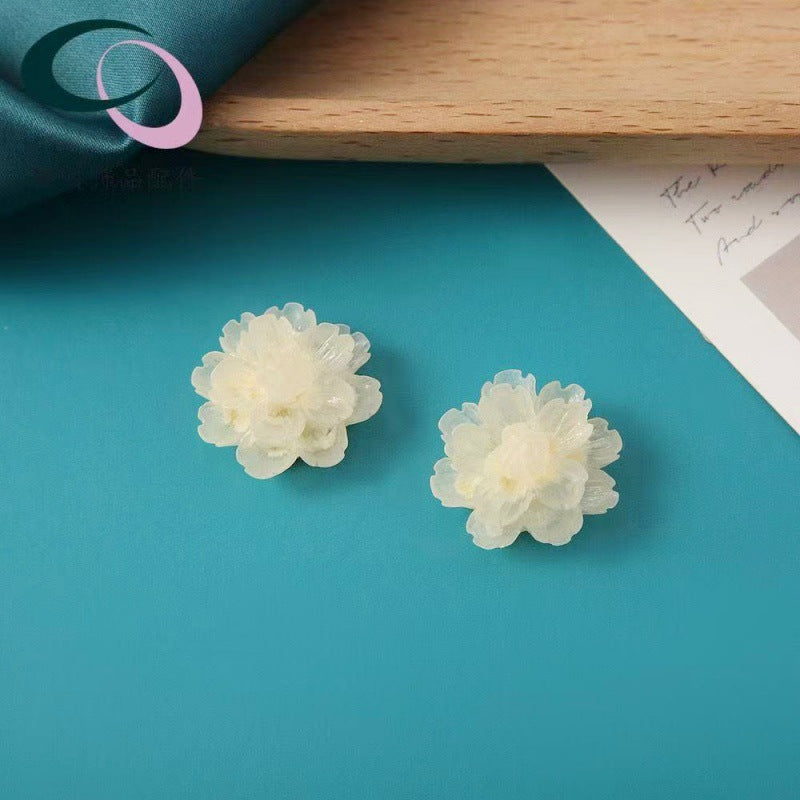 Resin Flower Female Temperament Vacation Style Fashion Earrings