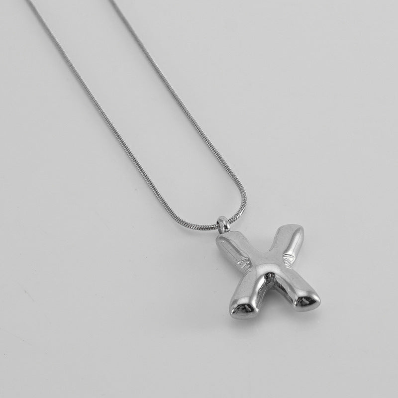 Bubble Letter Snake Bones Chain Titanium Steel Necklaces