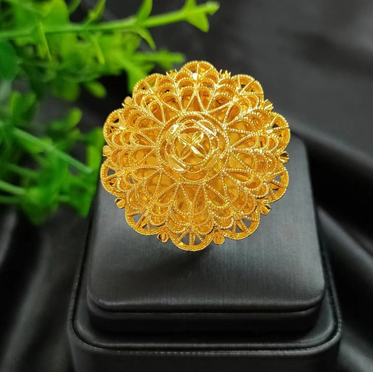 Women's Gold-plated Wheat Index Finger Does Not Fade Design Copper Ring