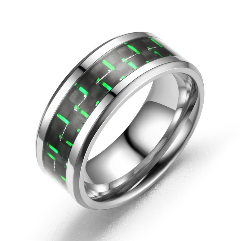 Fashion Creative Sier Flat Slotted Batch Flower Stainless Ring