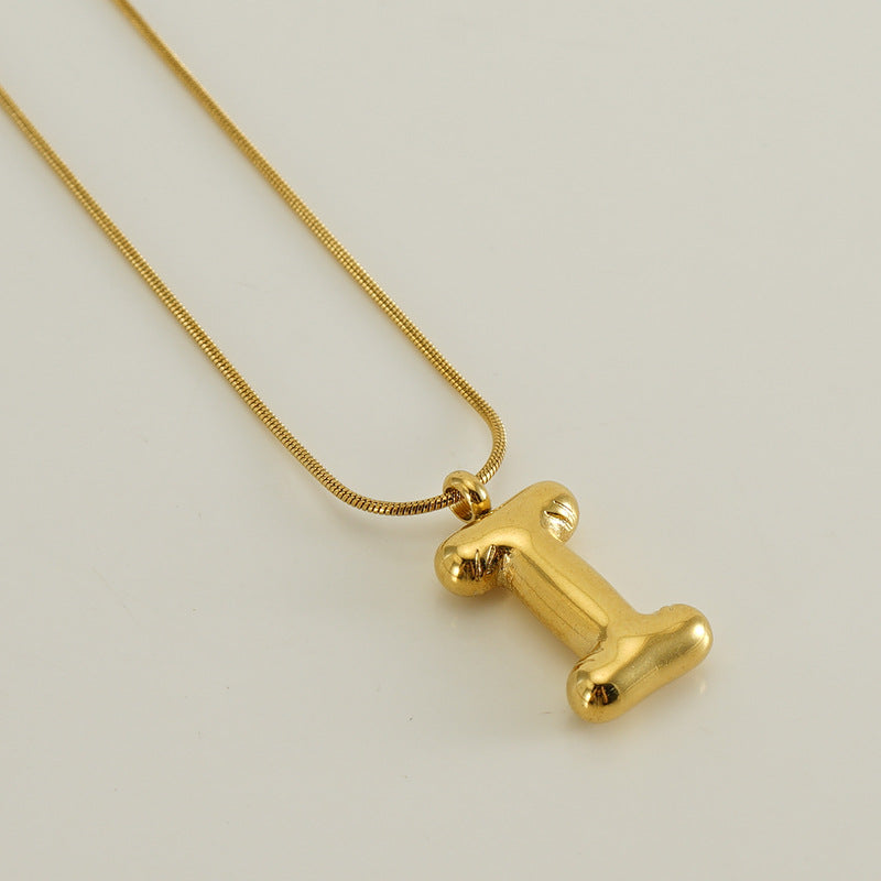 Bubble Letter Snake Bones Chain Titanium Steel Necklaces
