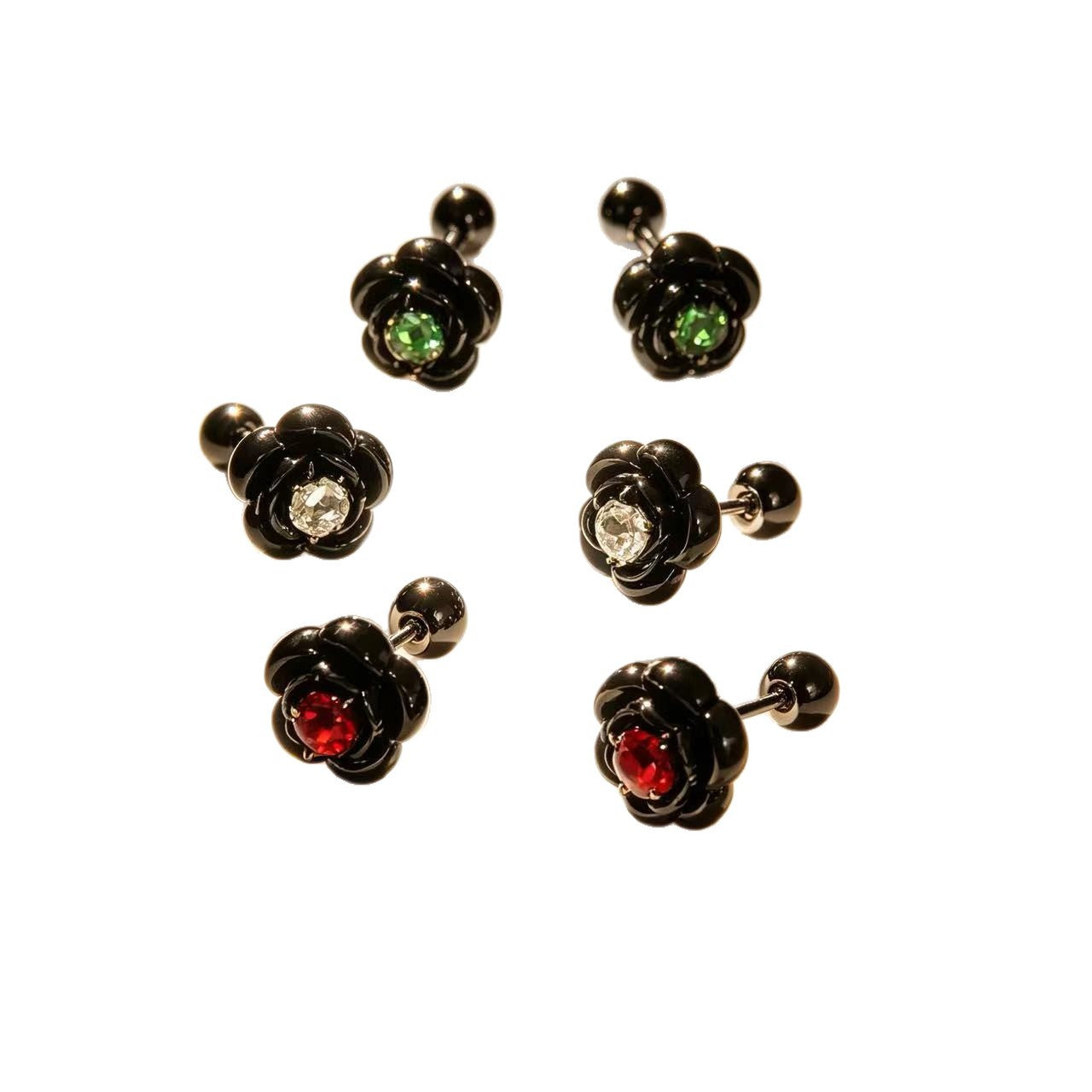 Henson Jing Thorn High-grade Inlaid Zirconium Stud Earrings